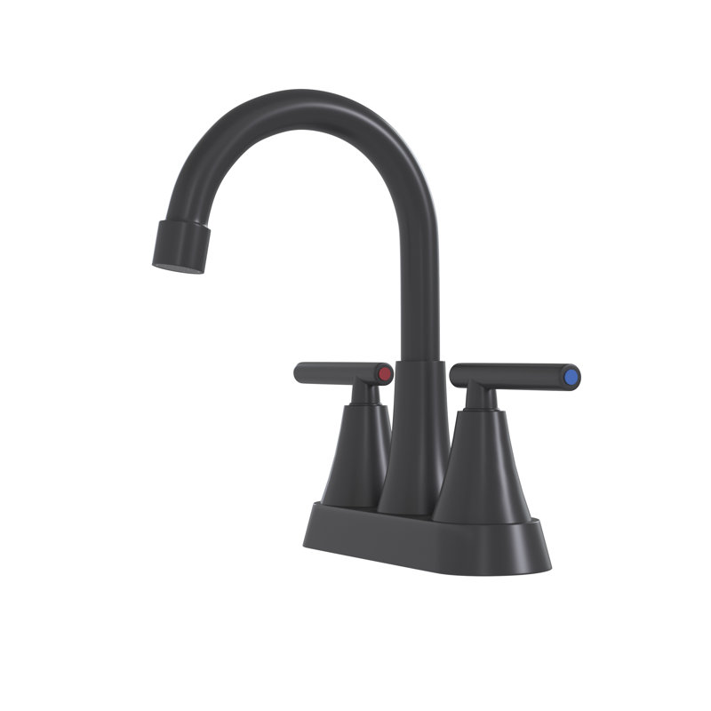 Robinet de lavabo de salle de bain à 2 poignées certifié NPC de 7,86 po Nina, Noir mat