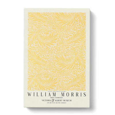 Larkspur With Border by William Morris - Wrapped Canvas Print