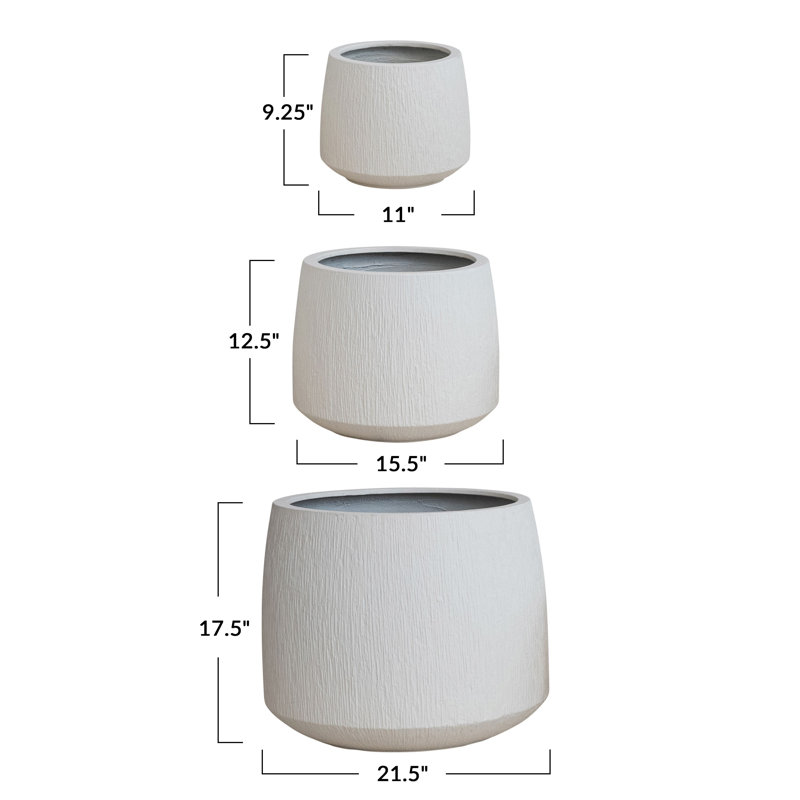 Grooved Round Eco Stone Planters