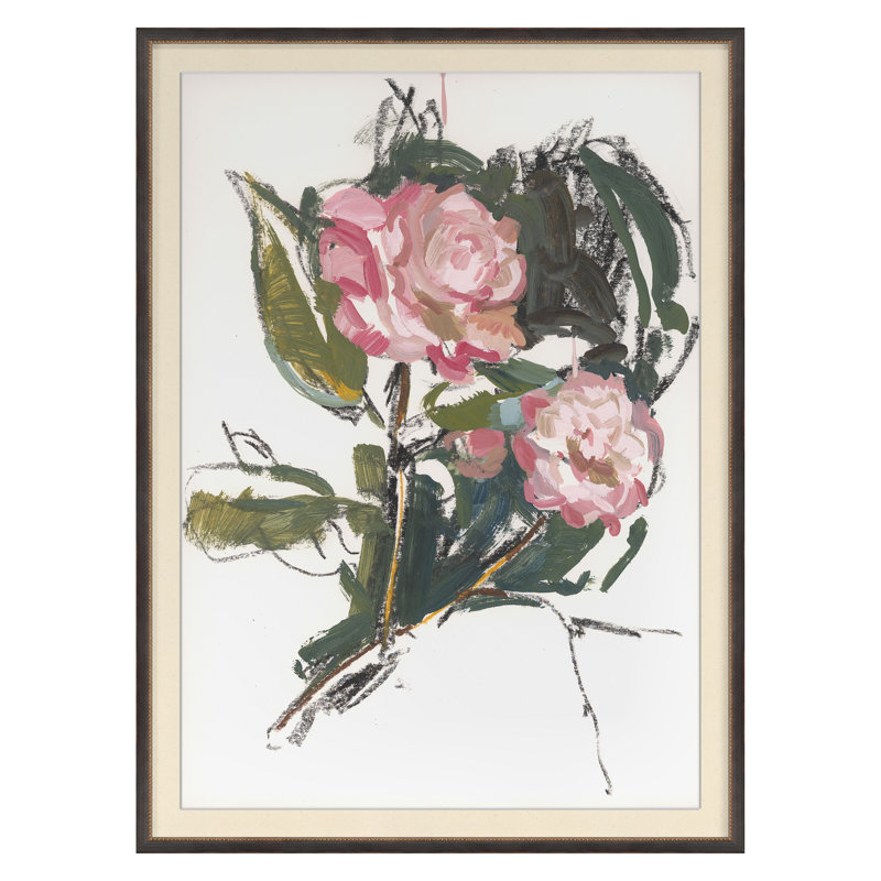Camellia II Print, 38" H x 28" W, Black
