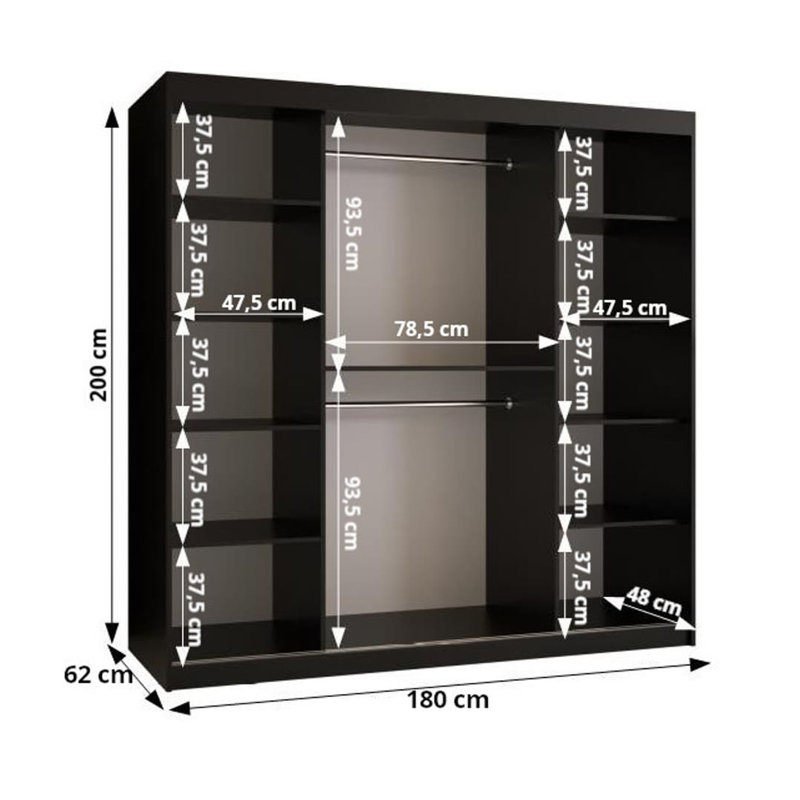 Phippen 2 Door Manufactured Wood Wardrobe