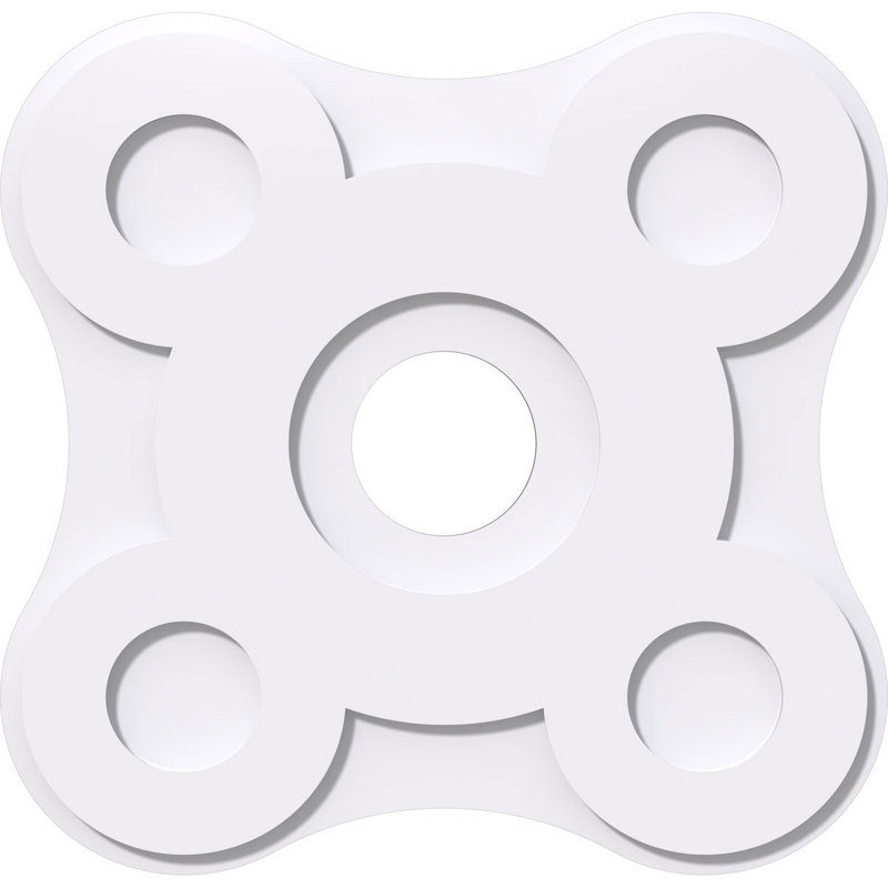 Médaillon de plafond contemporain en PVC de qualité architecturale Lune 22 po x P 3 po x P 7 1/2 po x P 1 po