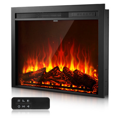 35in Electric Fireplace Insert Wall Recessed Heater 750W 1500W Remote