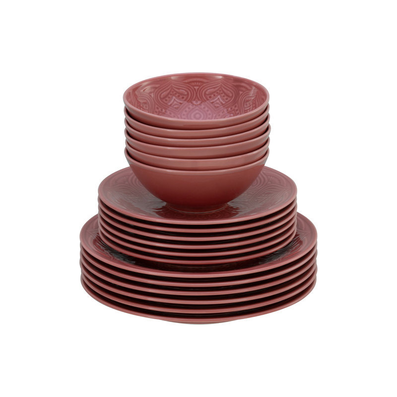 Orient Mandala 18 Piece Porcelain China Dinnerware Set - Service for 6