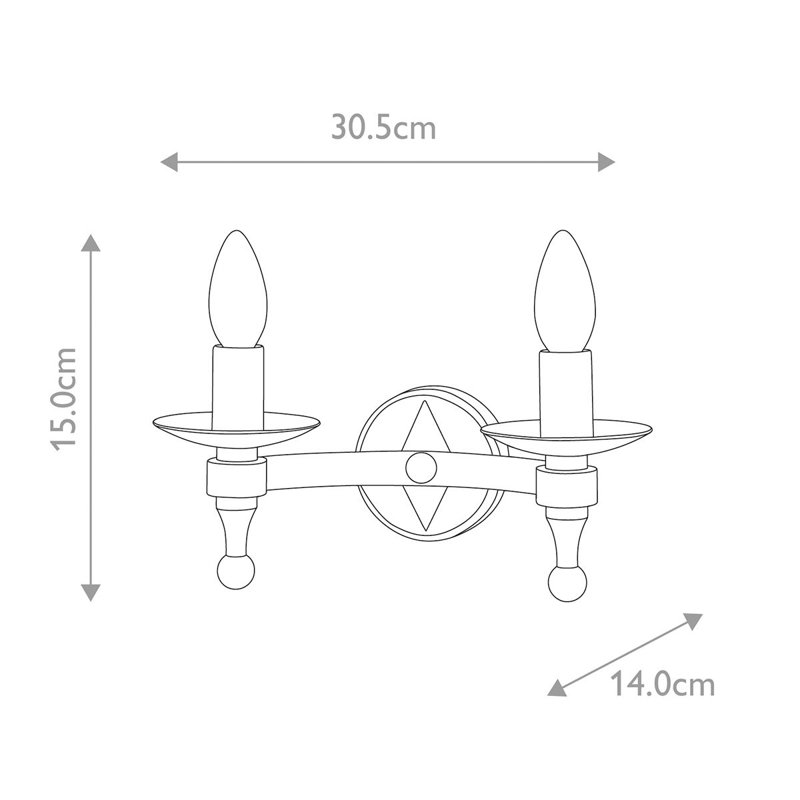 Gresham Palace Candle Wall Light, Graphite