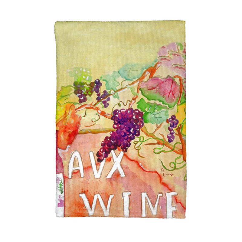 Serviette de thé à vin et raisin