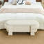 Pouf de rangement moderne beige de 124 cm (48,8 po) avec revêtement rembourré, idéal pour l'entrée, le bout du lit, le salon ou la chambre.-134005924-134005927