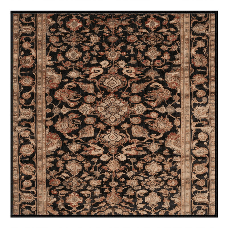 Tapis brun lavable à la machine, Carré 4 pi
