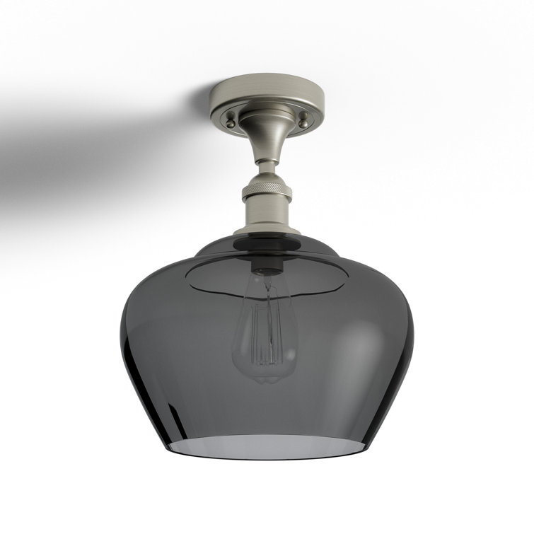 Renee Single Light Glass Semi Flush Mount