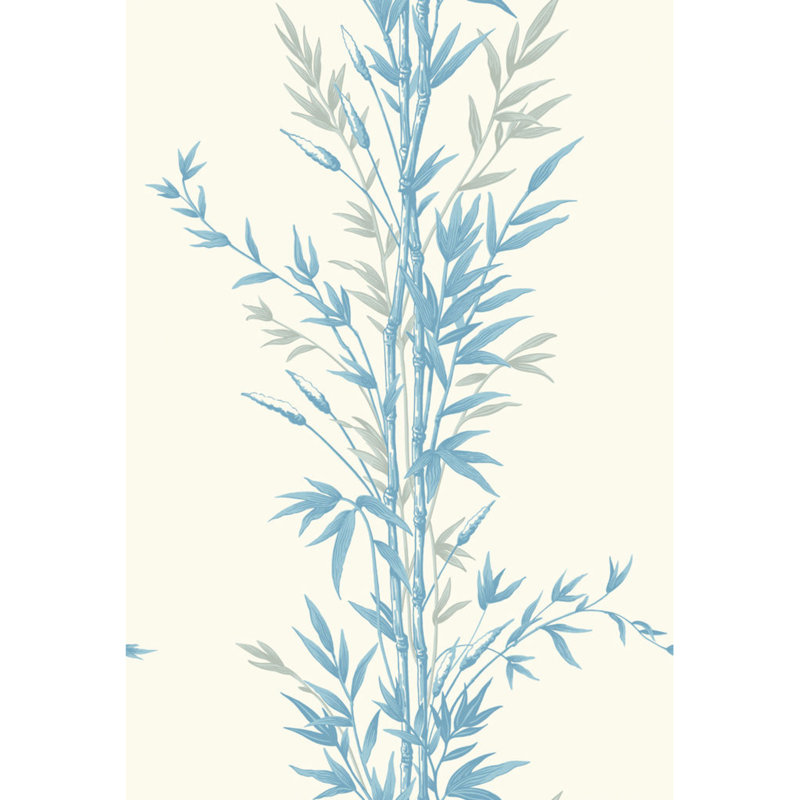 Anthology Bamboo Floral Wallpaper Roll, Blue/Khaki