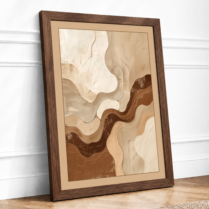Earth Forms Minimalist - Framed Print, A1 - 84.1 x 59.4 cm, Walnut