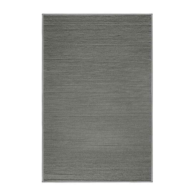 Machine Washable Solid Gray Area Rug, Rectangle 2' x 3'