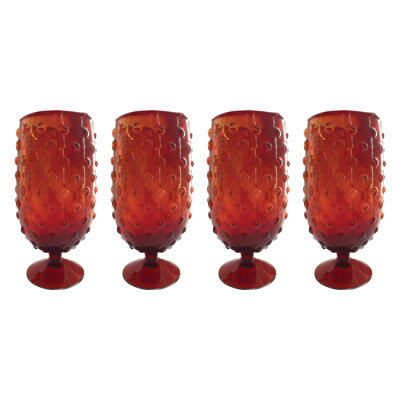 Stemmed Hobnail Drinking Glass