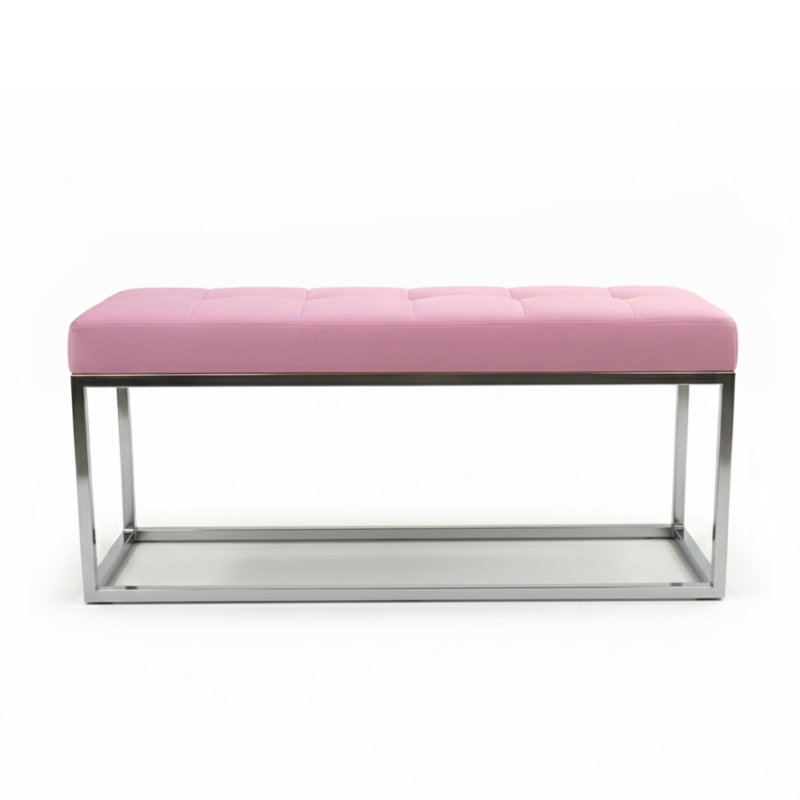 Clara Velvet Upholstery Dining Bench, Pink