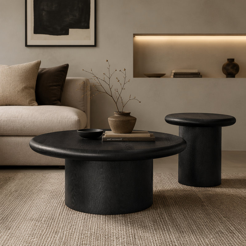 Ensemble de tables basses 2 pièces Modern, Noir