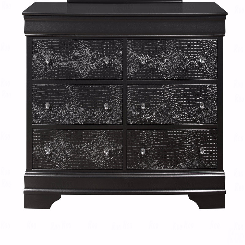 Commode crocodile gris métallique, Gris