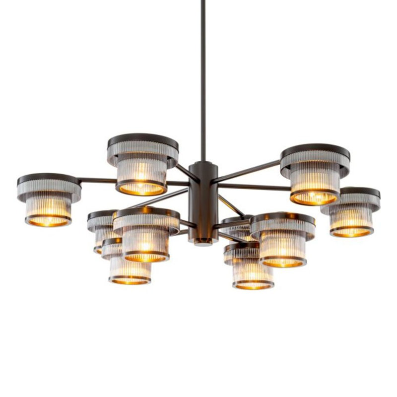 CDJ Chandelier Andromeda smoke glass, Bronze