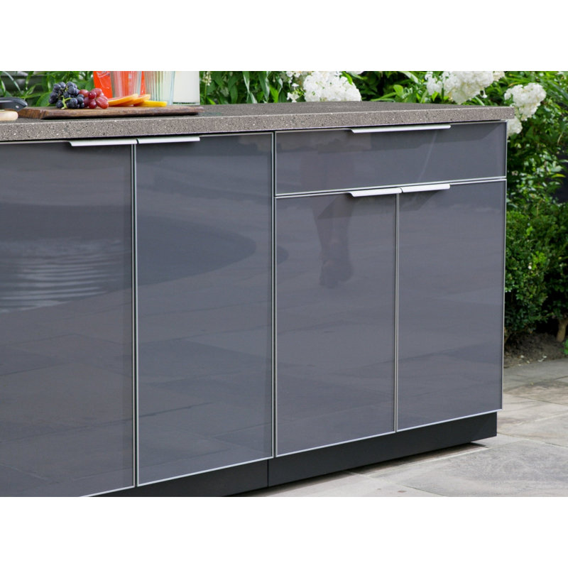 Ensemble d'armoires d'extérieur gris ardoise en aluminium 5 pièces pour l'extérieur