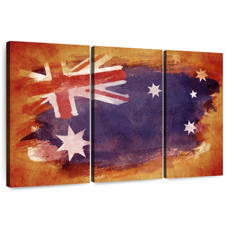 Drapeau de l'Australie, grunge, H 42 po x l 65 po
