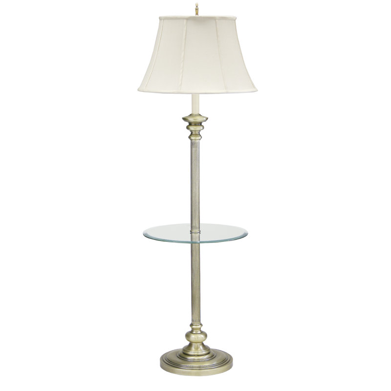 Newport Tray Table Floor Lamp, Antique Brass