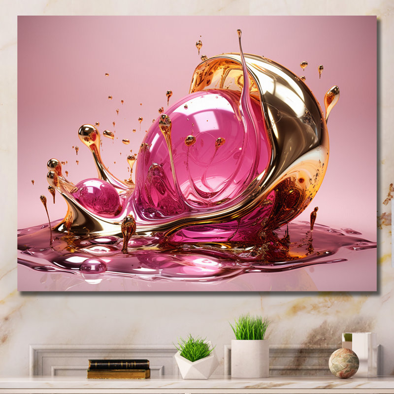 Impression sur toile encadrée «Art liquide», H 12 po x l 20 po, Cadre flottant noir