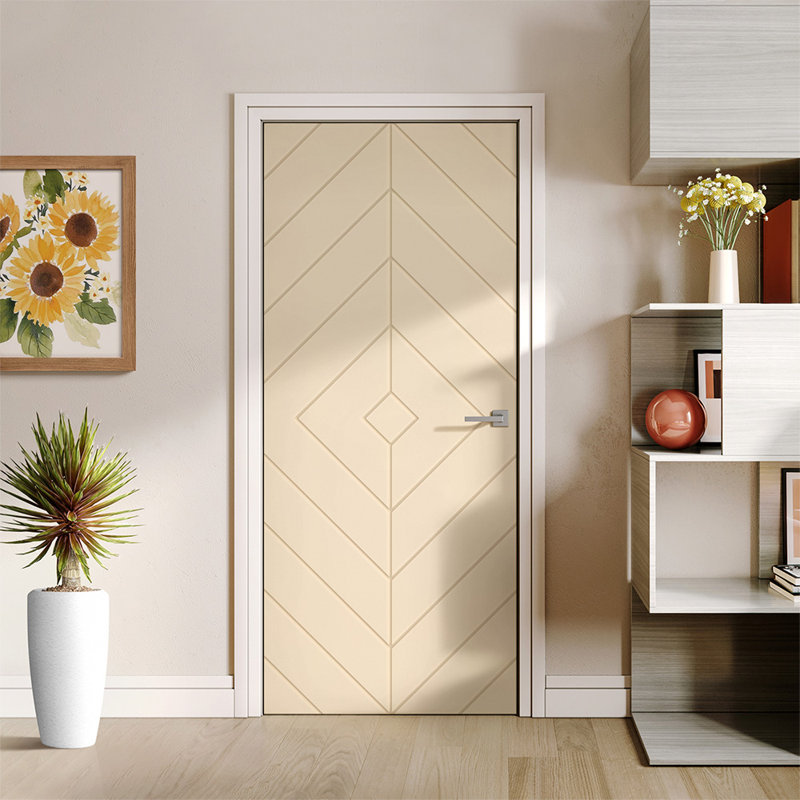 Porte standard à panneaux en bois, 42 po x 80 po, Beige