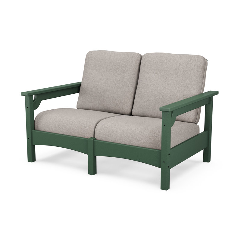 Club Loveseat, Weathered Tweed , Green