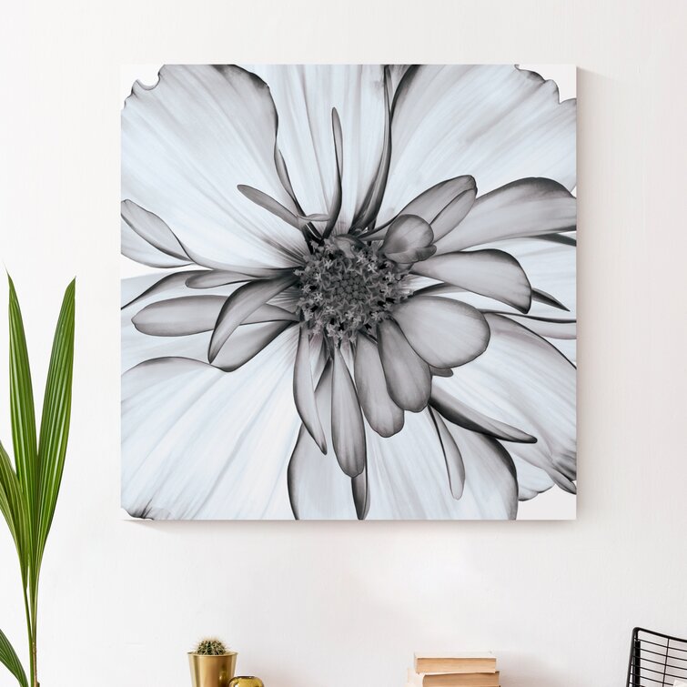 Black And White Flower - Wrapped Canvas Print