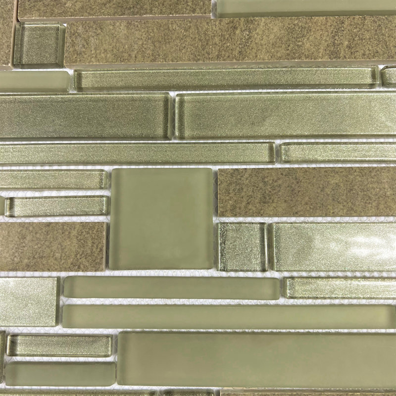 Golz 12" x 12" Versailles Mosaic Tile, Green