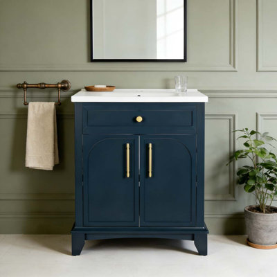 28" Modern Bathroom Vanity Sink Combo with Painted Surface