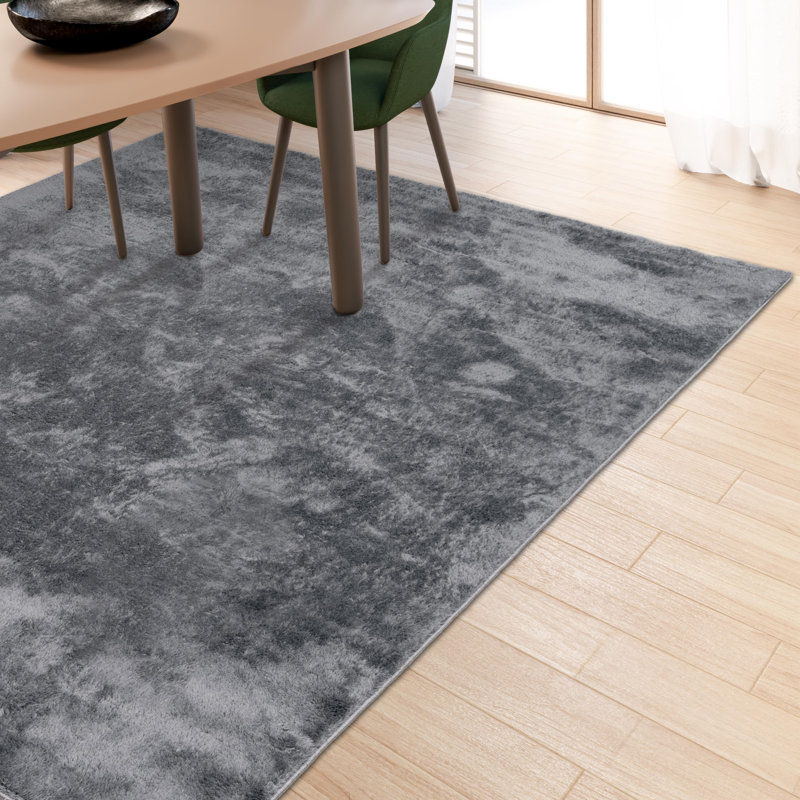 Rectangle Washable Area Rug, Anthracite, 200 x 290 cm