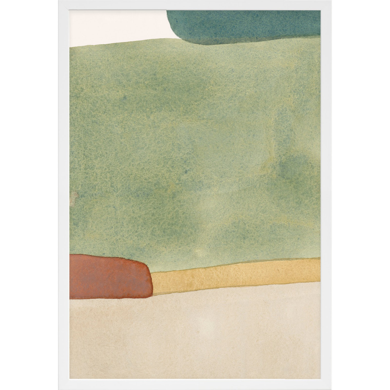 Distant Green by Julia Balfour, 14" W x 20" H, White