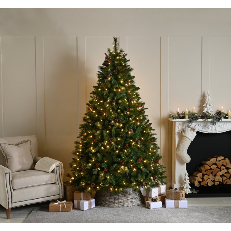 Lighted Artificial Pine Christmas Tree, 2.76ft H