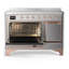 Majestic III Series 48 Inch Induction Range with 6 Induction Elements in Antique White (Chrome Trim)-1345769249-1345769252