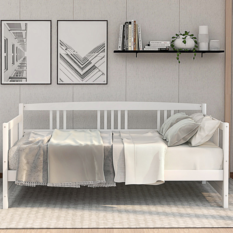 Lit de jour moderne, lit de jour simple multifonctionnel, Blanc