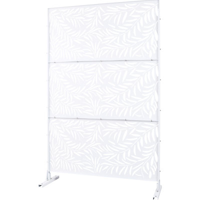 Outdoor & Indoor Privacy Screen 76" H48" W - White. Metal Fence Panels For Deck, Patio, Balcony. Rust Fade . Versatile Solution For Use. Balcony, Patio. Construction