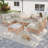 6 - Person Premium Patio Wicker Sectional Seating Group with Cushions-2144052179