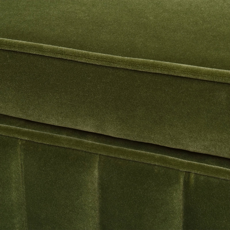 Banc de rangement Chloe Modern Glam, velours performance vert olive