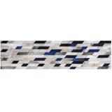 Astila Cowhide Geometric Area Rug in Navy Blue