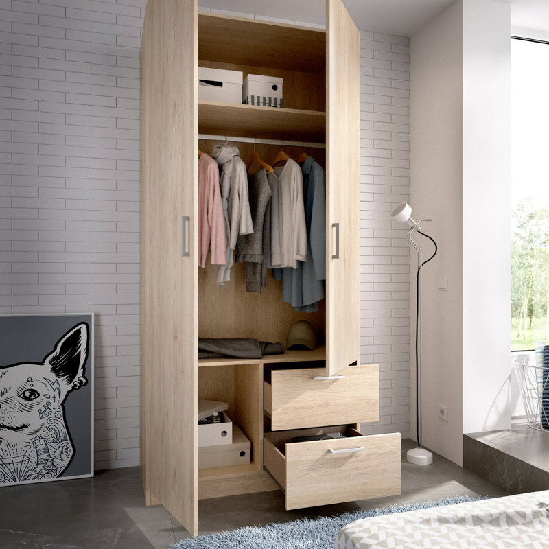 2 Door Manifactured Wood Wardrobe