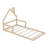 Wood Floor Bed With House-Shaped Headboard-453419973-453419970
