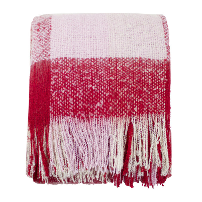 Knitted Throw Blanket, Red