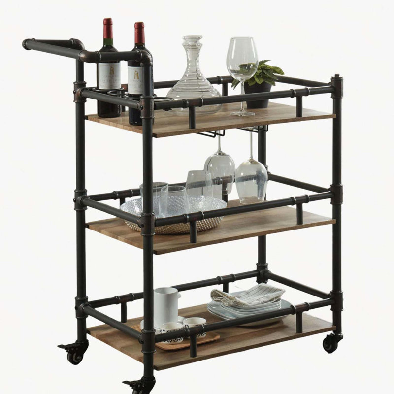 Chariot de service de style industriel en noir