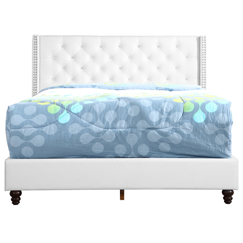 Chic lit double transitionnel blanc - Le revêtement ajoute de l'élégance à votre chambre pour une utilisation à long terme: l 60 po x P 80 po x H 50 po. Offre une expérience confortable.