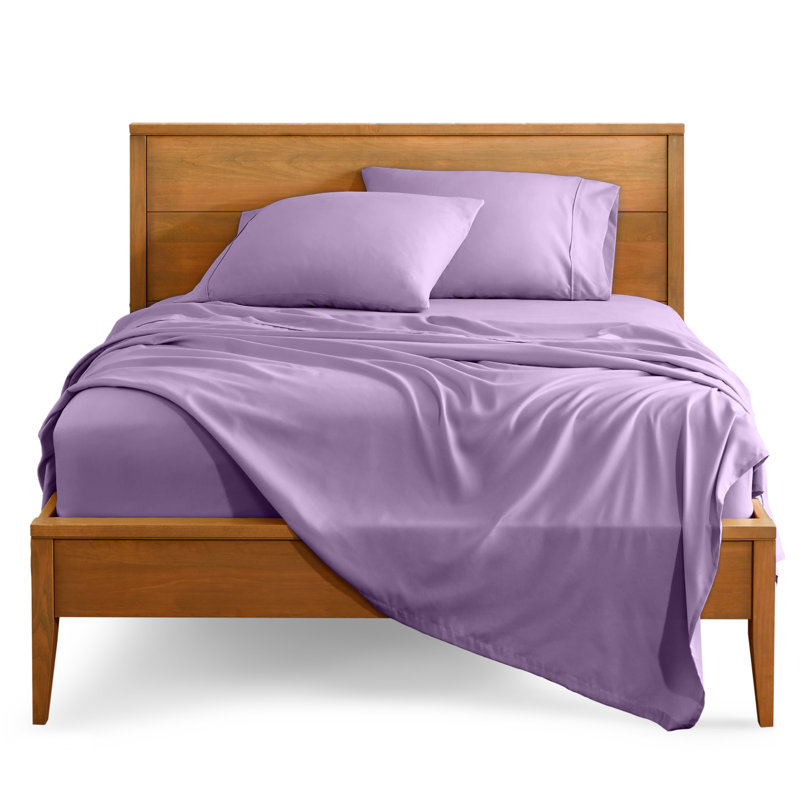 Ensemble de draps en microfibre Bare Home, Lavande, Ensemble de draps pour très grand lit + un drap-h