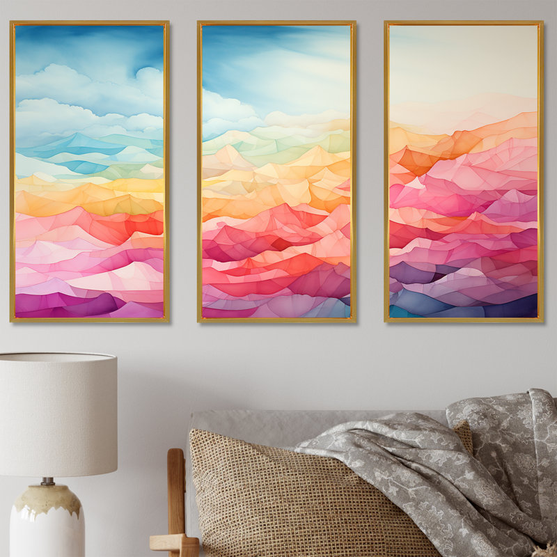 Ensemble de salon Aurora Borealis, Gold Floater Framed, H 28 po x l 36 po x P 1 po