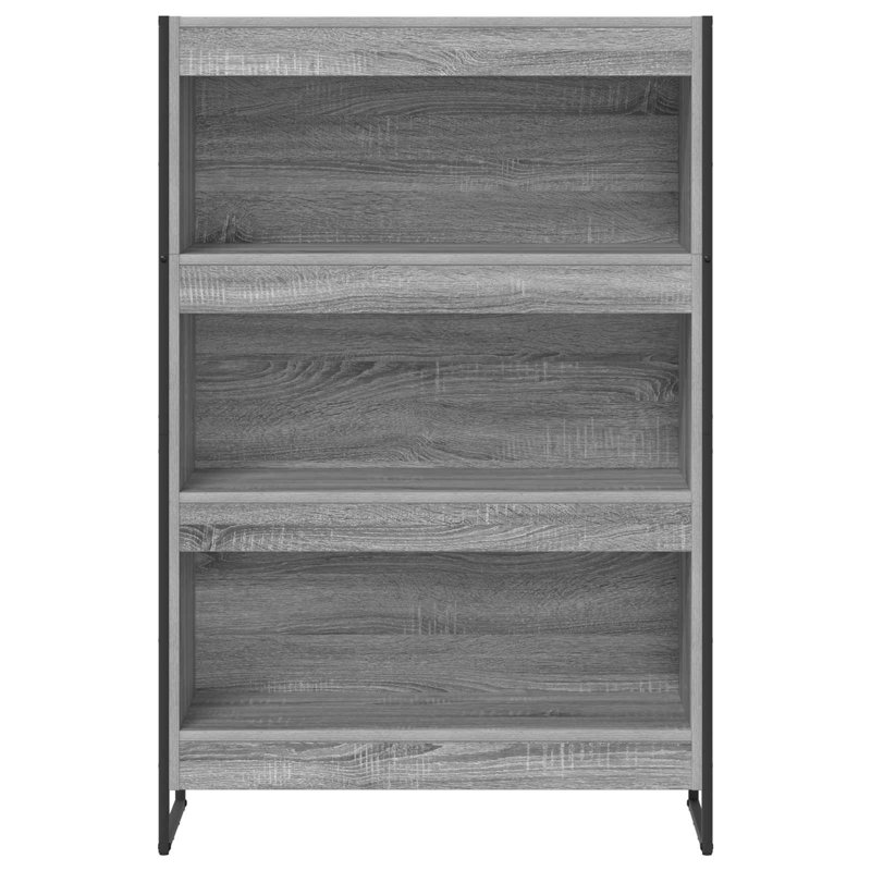 Steel Book Cabinet Bookcase, (3 Shelves) 121cm. H x 80cm. W x 30cm. D, Grey Sonoma