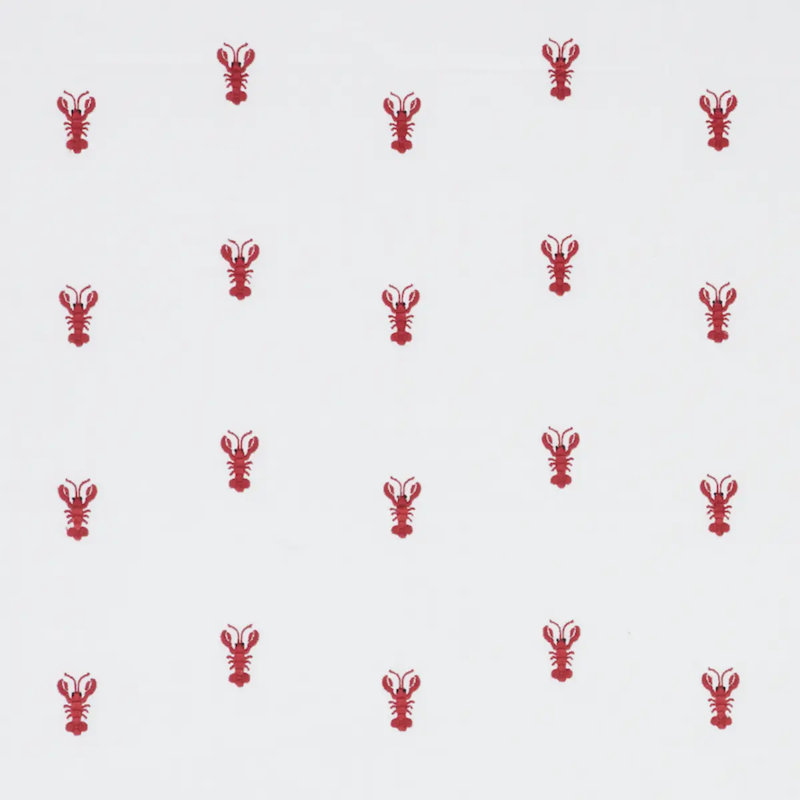Tissu de broderie homard, Blanc