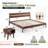 Callisto 2-Piece King size Solid Wood Bedroom Set with Platform Bed and Nightstand, Walnut Finish-857537432-857537430