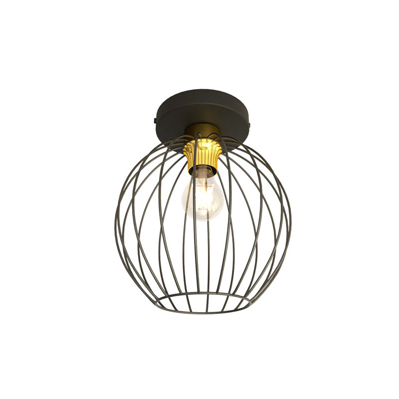 Alyessa Flush Mount, Matte Black/Gold
